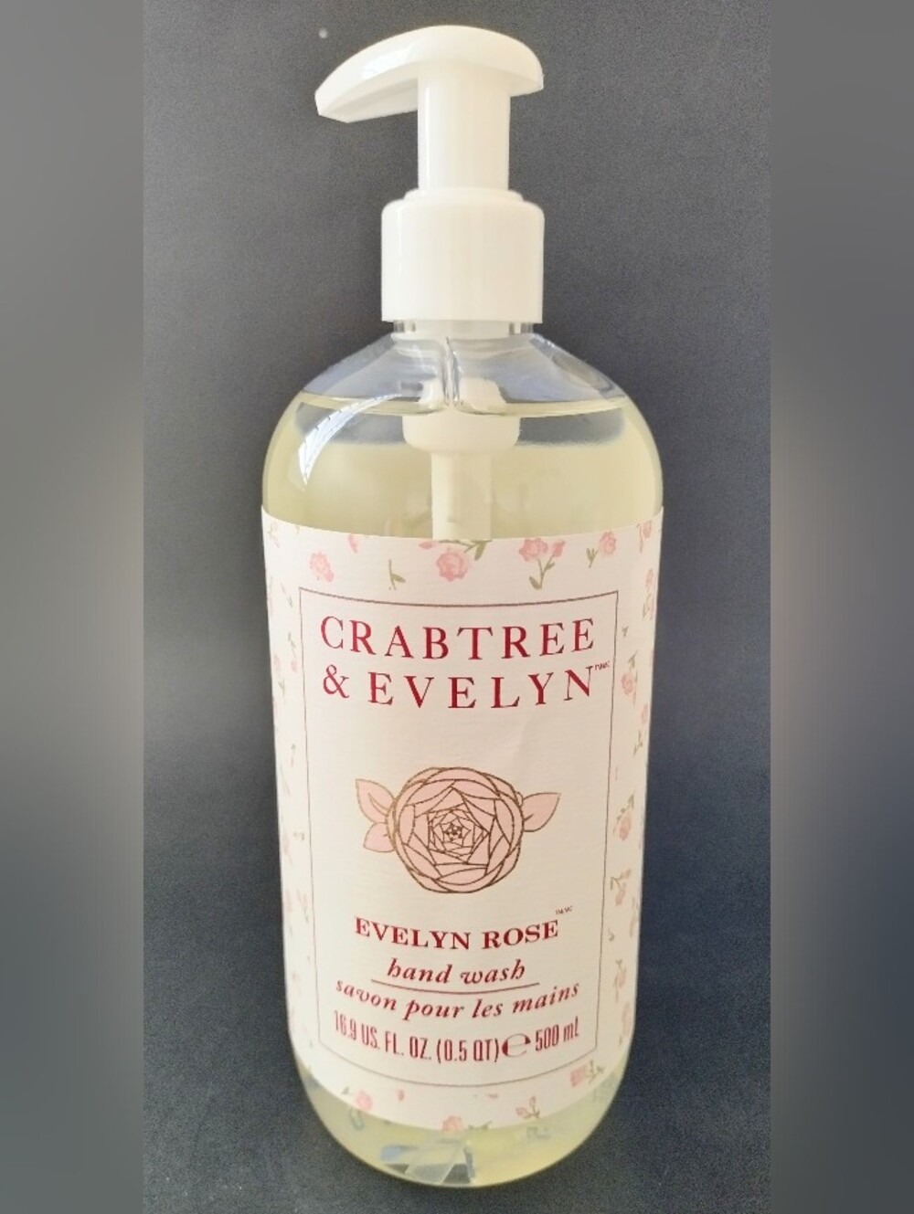 Crabtree & Evelyn Evelyn Rose Hand Wash Gel Formulation 16.9 oz 500mL